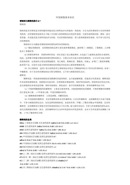 环氧树脂基本知识