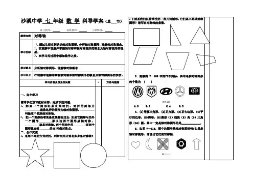 七年级数学湘教版数学导学案21