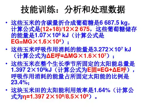 生态系统能量流动的相关计算