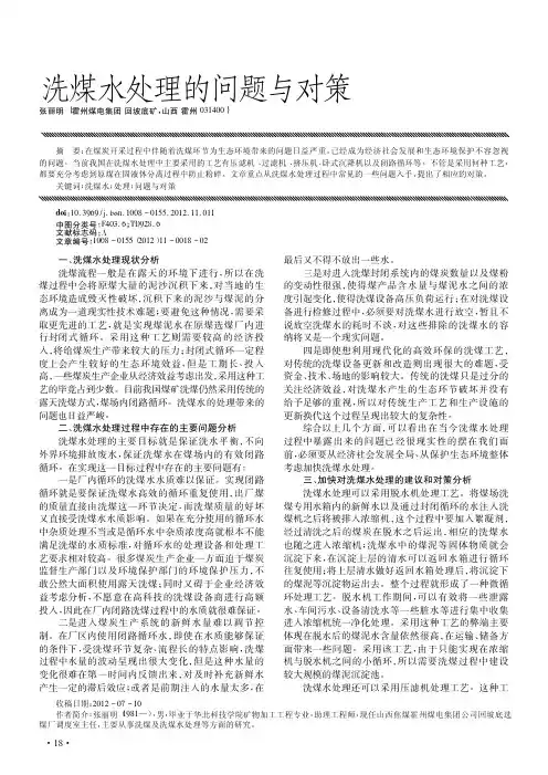 洗煤水处理的问题与对策