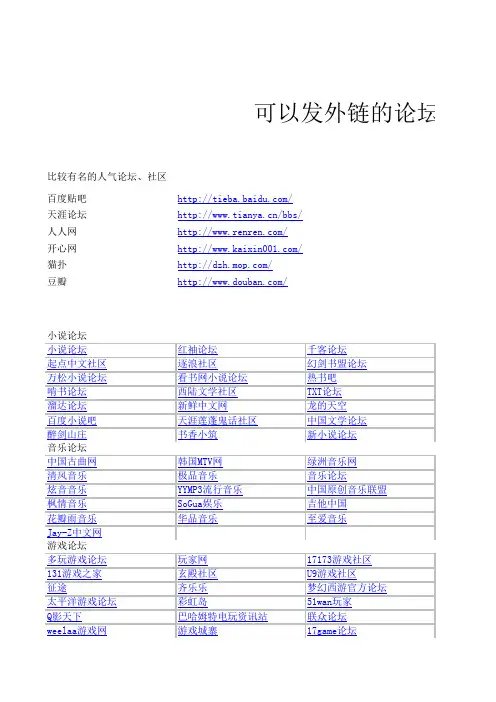 外链论坛资源大全1