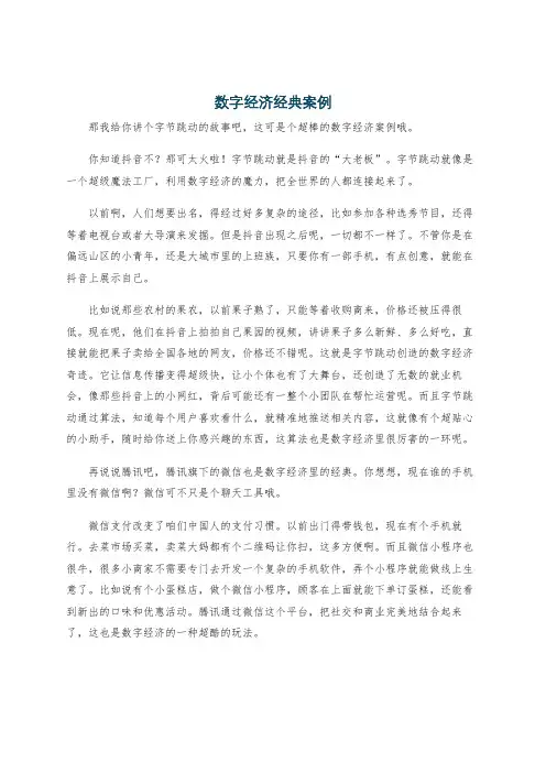 数字经济经典案例