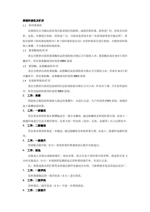 饮料工艺流程