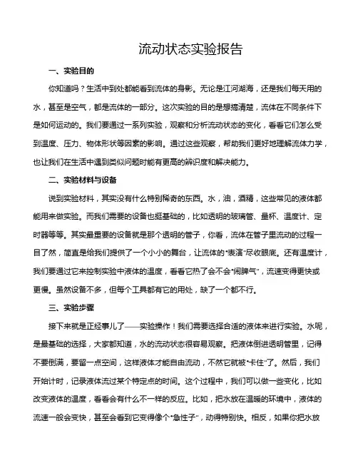 流动状态实验报告