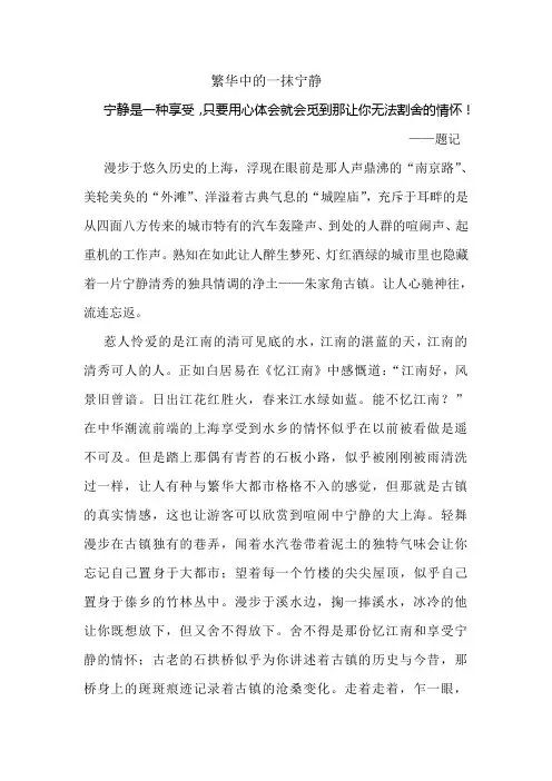 繁华中的一抹宁静
