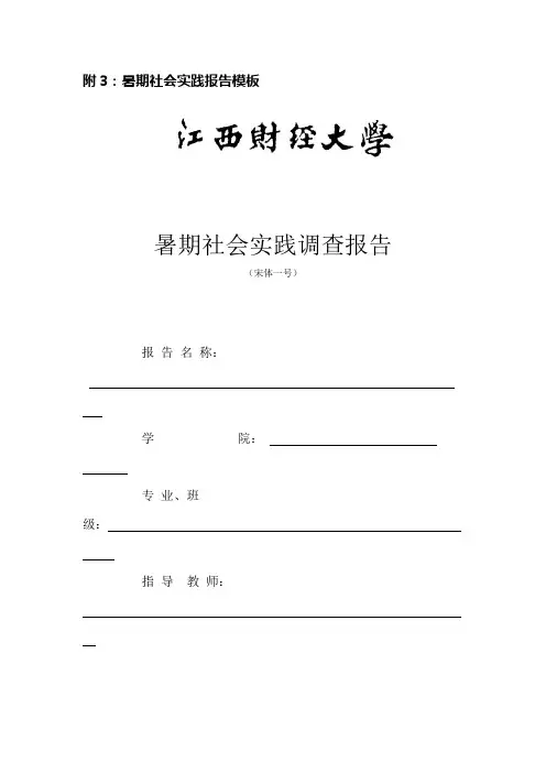 2011年暑期社会实践调查报告