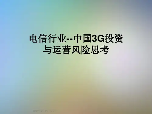 电信行业--中国3G投资与运营风险思考