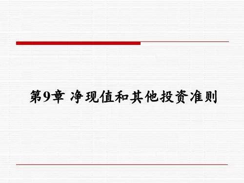 第9章 净现值和其他投资准则(下)