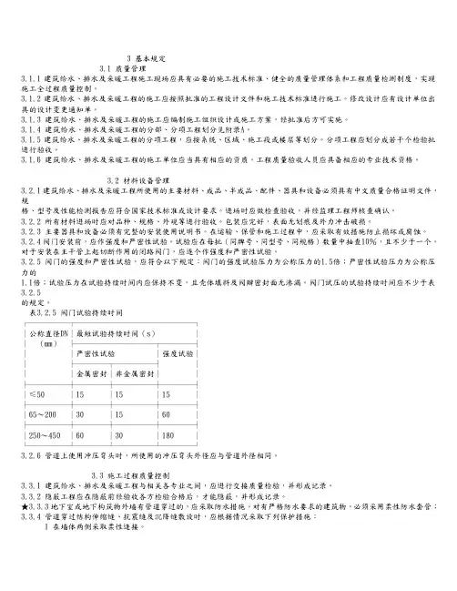 建筑给水排水和采暖工程施工质量验收规范方案(GB50242_2002)
