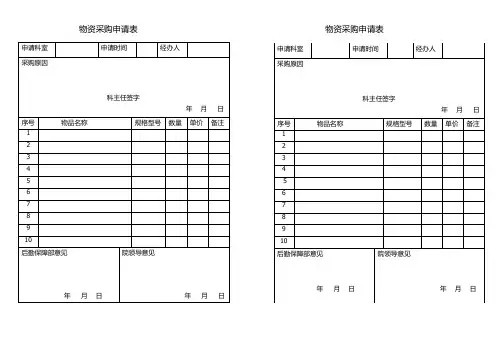 物资采购申请表