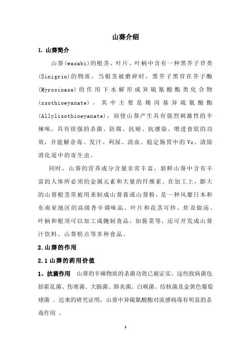 山葵介绍,山葵产品,山葵功效