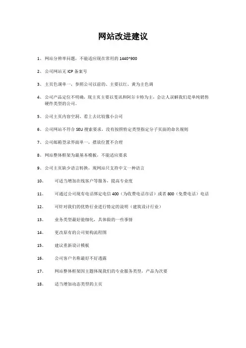 网站改进建议