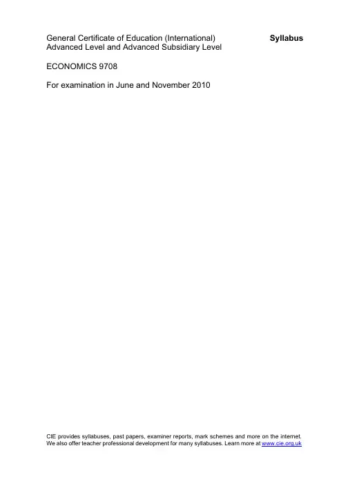 A.As Level Economics Syllabus2010