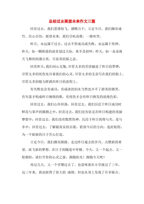 总结过去展望未来作文三篇