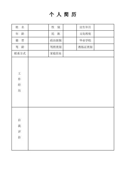 个 人 简 历