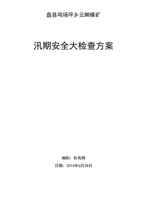 汛期安全大检查方案 2