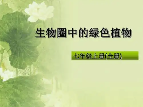 七上生物总复习课件(第一第二单元)