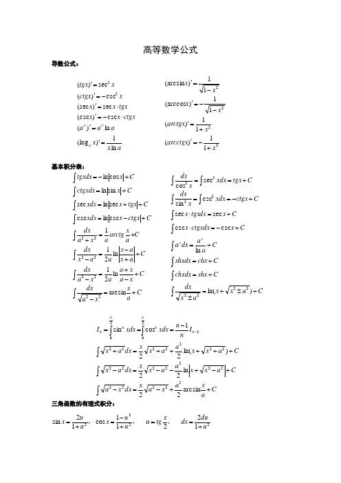 数学考研公式完整版