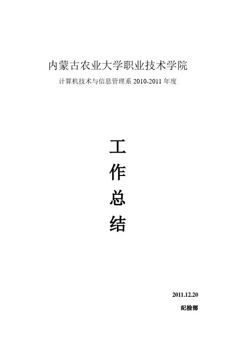 计算机技术与信息管理系2010-2011年度工作总结