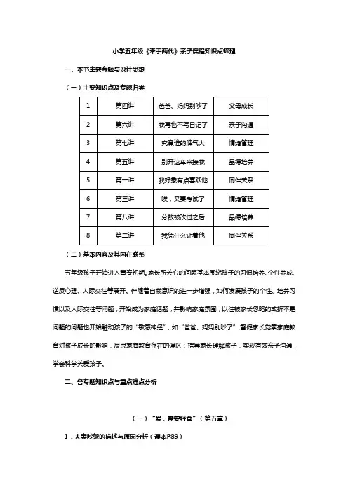 小学五年级知识点梳理及课例