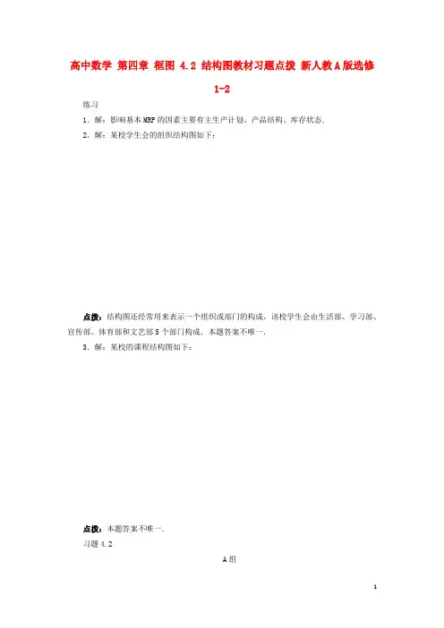 高中数学 第四章 框图 4.2 结构图教材习题点拨 新人教