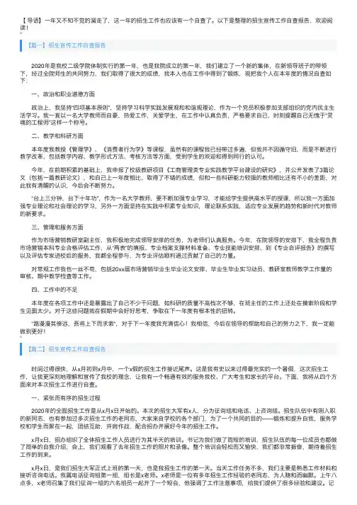 招生宣传工作自查报告