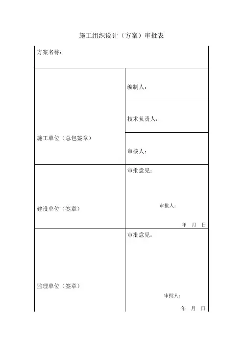 施工组织设计审批表