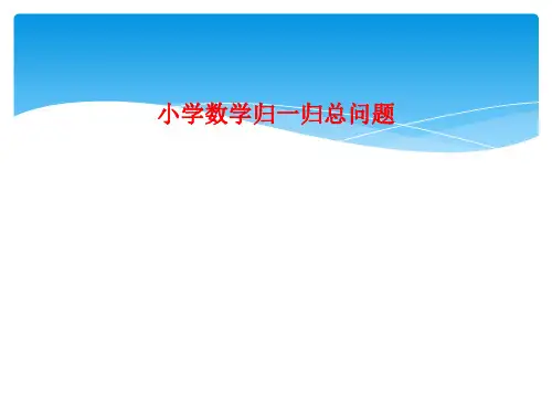 小学数学归一归总问题