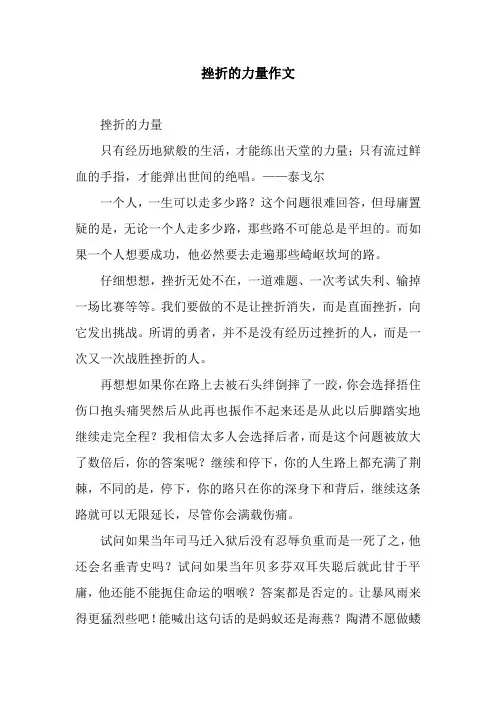 挫折的力量作文 2
