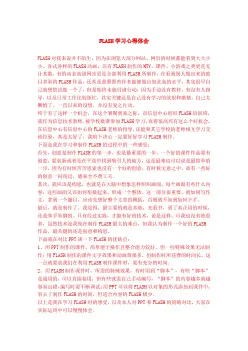 FLASH学习心得体会