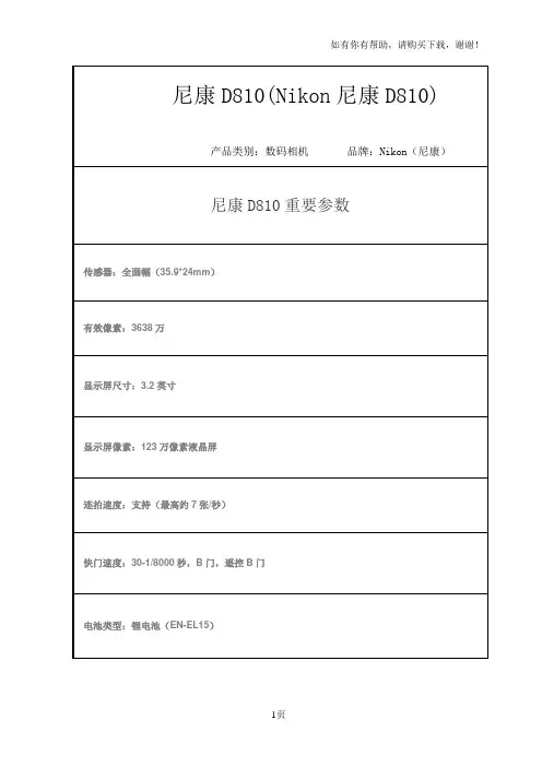 尼康D810(Nikon尼康D810)