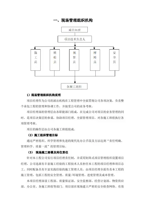 现场管理组织机构及人员职责