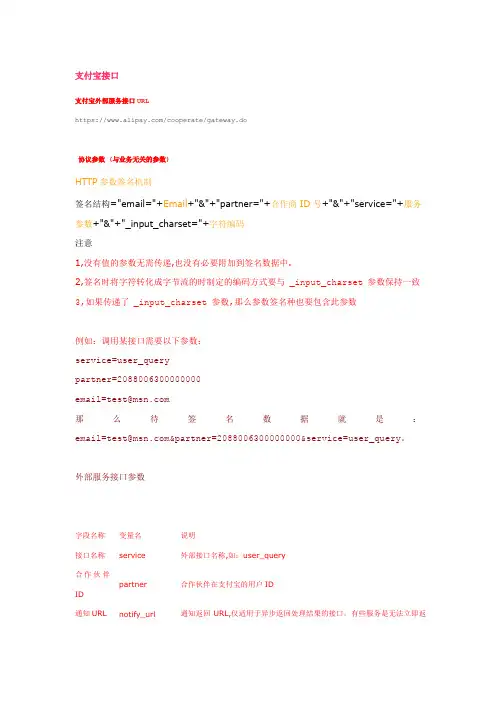 支付宝接口