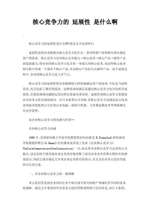 核心竞争力的延展性是什么啊