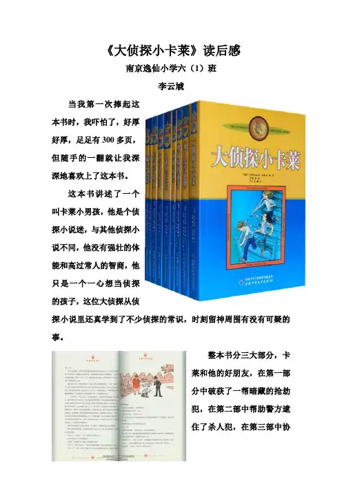 《大侦探小卡莱》读后感