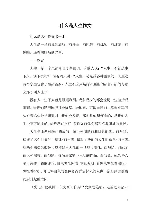 什么是人生作文