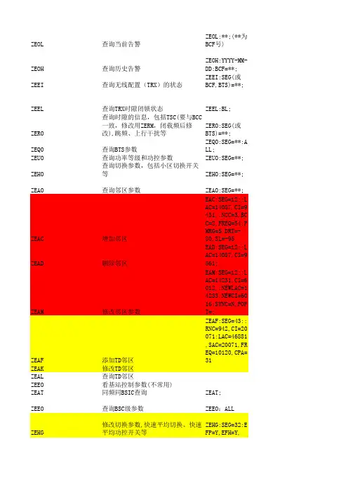诺基亚操作指令(含参数说明)