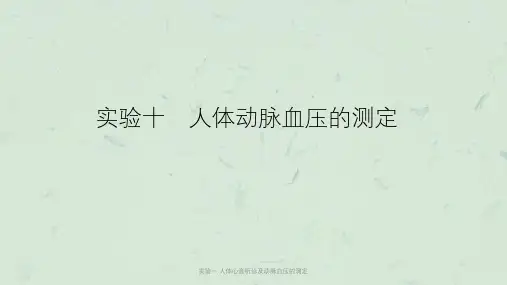 实验一 人体心音听诊及动脉血压的测定ppt课件