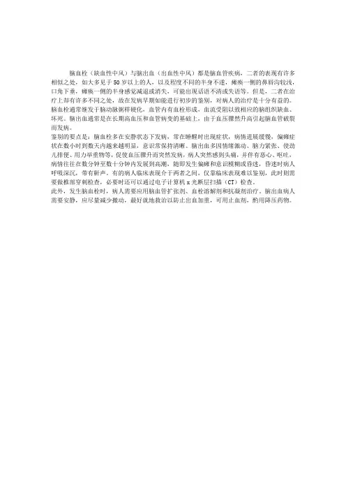 临床医学诊断基础：脑血栓与脑出血的鉴别诊断