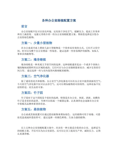 各种办公室绿植配置方案