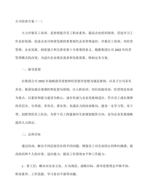 公司培训方案 