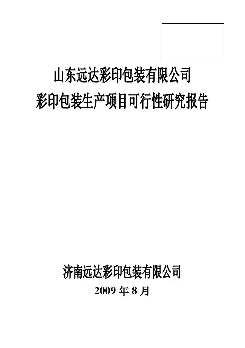 ☆彩印包装生产项目可行性研究报告