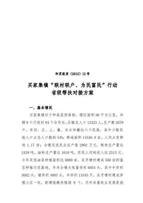 乡镇联村联户对接方案