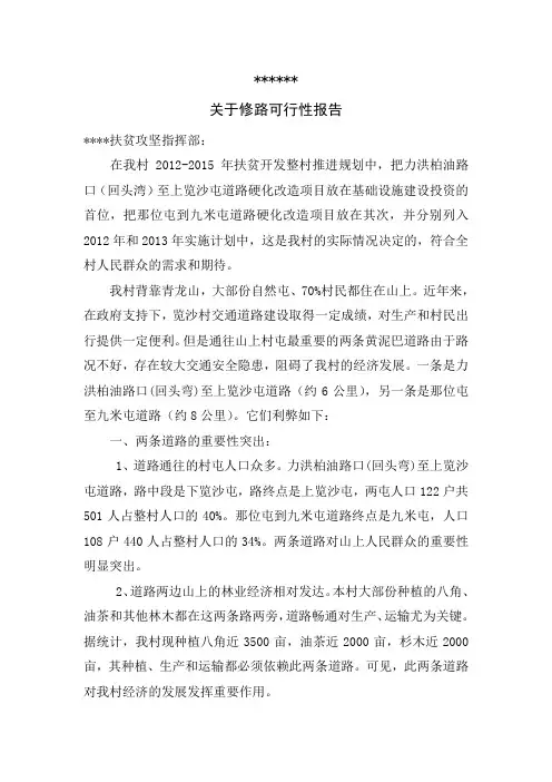 修路可行性报告