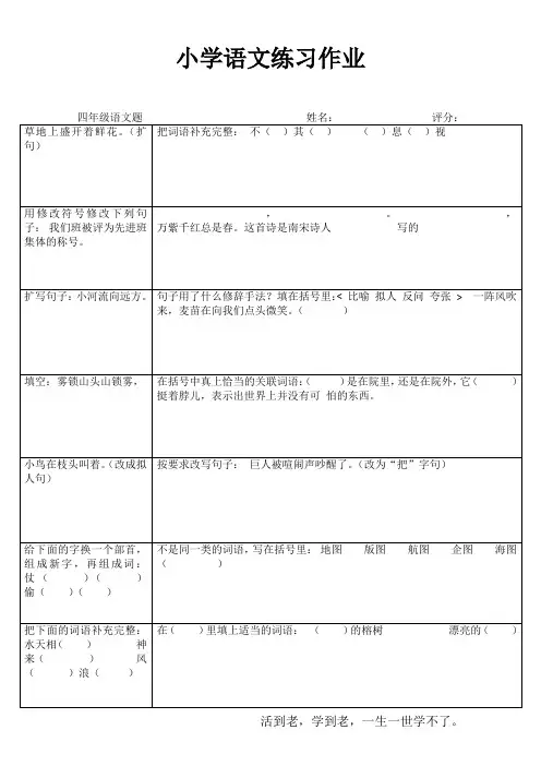 小学四年级语文提优训练IV (45)