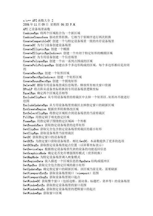 cc++ API函数大全 2