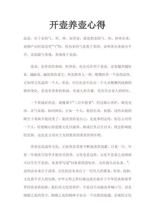 开壶养壶心得