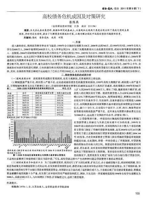 高校债务危机成因及对策研究