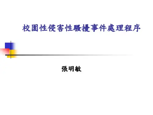 性侵害及性骚扰事件之处理、调查流程及法规适用主讲人黄