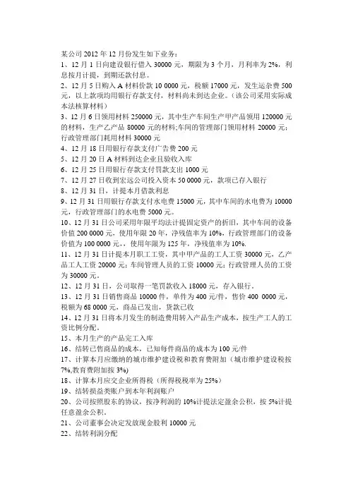 会计实务